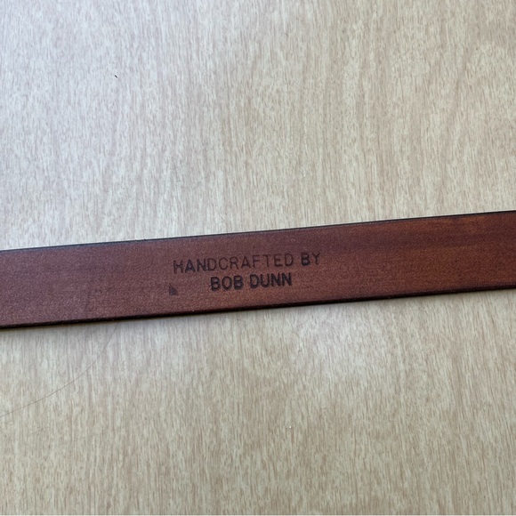 Bob Dunn Handmade Brown Leather Belt - No Buckle Sz 30 - Picture 2 of 12